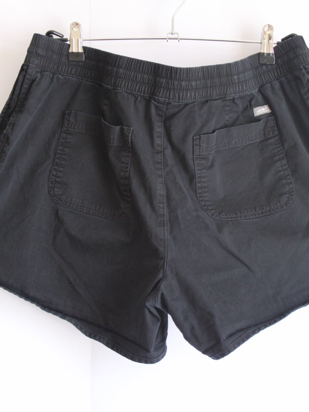 Women's Eddie Bauer Black Cotton Athletic Drawstring Shorts in size 14 - Picture 2 of 5